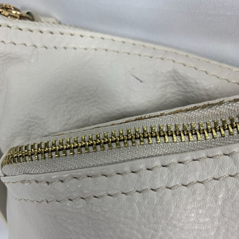 Kooba Stratford White Leather Hobo Triple Compartment Crossbody Bag 9"x9.5" - Picture 7 of 12